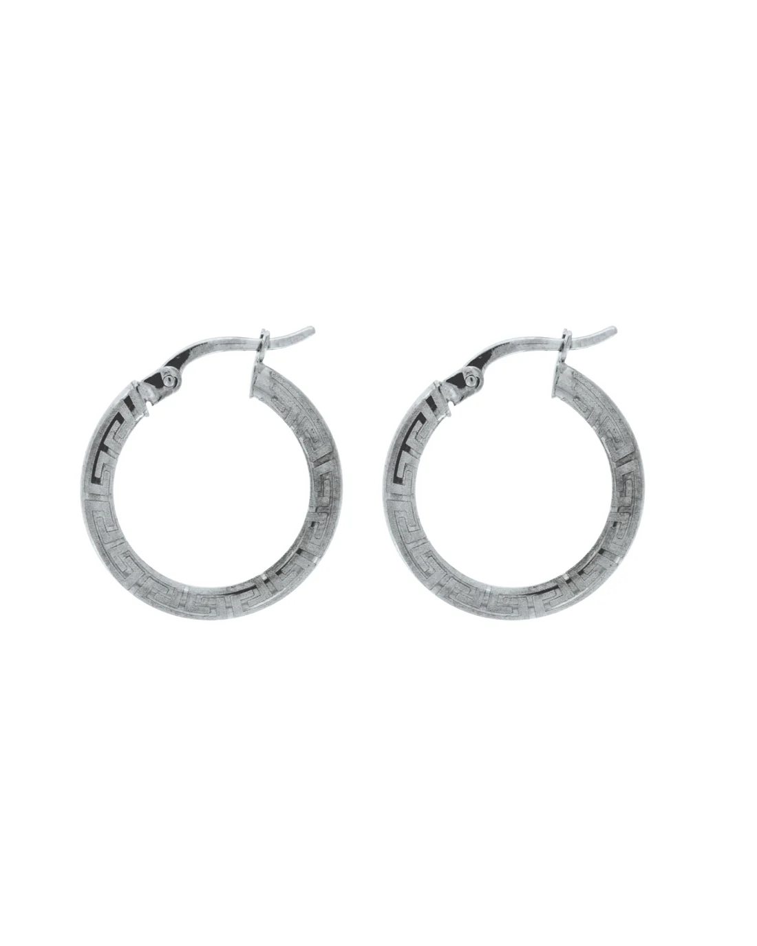 9CT W/G GRK DSG HOOPS 1mm/15mm